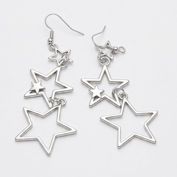 Jewelry - Silver Star Dangle Earrings